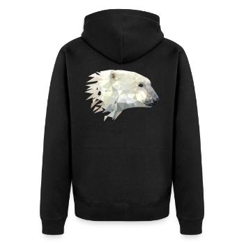 Polar bear - Unisex Premium Organic Zip Hoodie - black - Back - Nico (187cm)