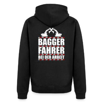 Excavator Driving Excavator Construction Machinery - Unisex Premium Organic Zip Hoodie - black - Back - Nico (187cm)
