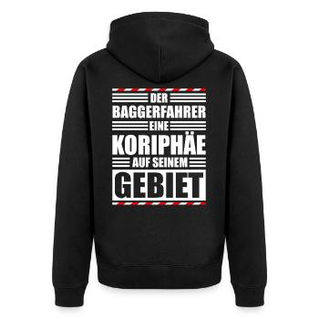Excavator driver construction site - Unisex Premium Organic Zip Hoodie - black - Back - Nico (187cm)