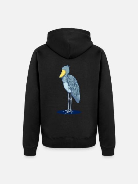 Realistisk skobill - håndtegnet - Premium økologisk unisex-hettejakke - svart