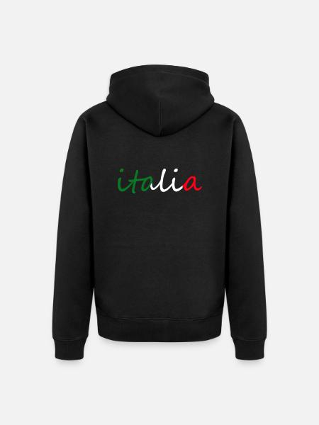 Italy - Unisex Premium Organic Zip Hoodie - black