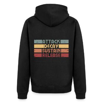 ADSR Synthétiseur Rétro Musique Cadeau design - Veste à capuche bio Premium Unisexe - noir - Dos - Nico (187cm)