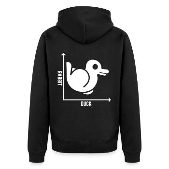 Rabbit Duck Graph Math Pun Schüler Lehrer Ostern - Unisex Premium Bio Zip Hoodie - Schwarz - Hinten - Nico (187cm)