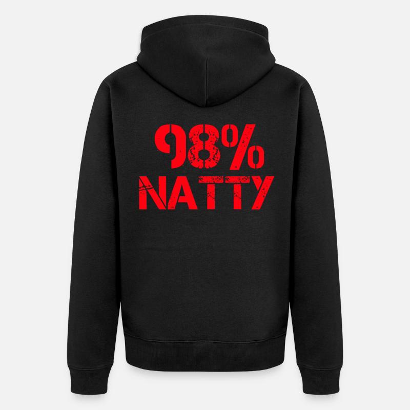98 pour cent Natty - Bodybuilder - Veste à capuche bio Premium Unisexe - noir