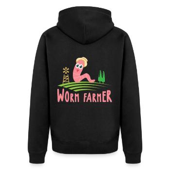 Worm Farmer Drôle vermiculture Jardinage Cadeau - Veste à capuche bio Premium Unisexe - noir - Dos - Nico (187cm)