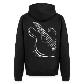 Gitarre Musiker Geschenkidee für Gitarristen - Unisex Premium Bio Zip Hoodie - Schwarz - Hinten - Nico (187cm)
