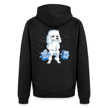 Poodle Weightlifting Deadlift Fitness Gym Design - Unisex Premium Organic Zip Hoodie - black - Back - Nico (187cm)