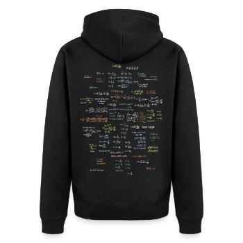 Ingenieur Formelsammlung - Unisex Premium Bio Zip Hoodie - Schwarz - Hinten - Nico (187cm)