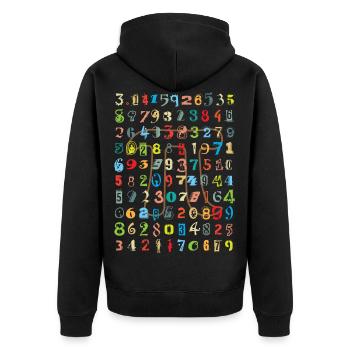 Nombre de cours de mathématiques Pi - Veste à capuche bio Premium Unisexe - noir - Dos - Nico (187cm)