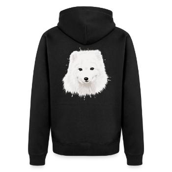 Polarfuchs - Unisex Premium Bio Zip Hoodie - Schwarz - Hinten - Nico (187cm)