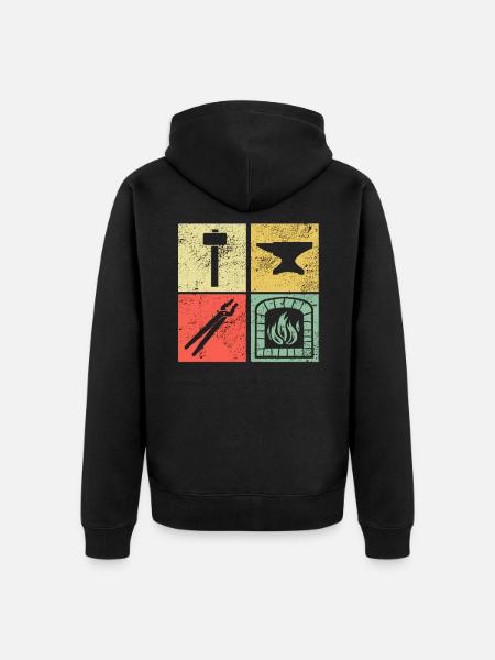 Cadeau de forgeron maréchal-ferrant - Veste à capuche bio Premium Unisexe - noir