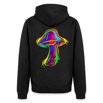 Goa Psytrance Magic Mushroom Gift pour Goa Trancer - Veste à capuche bio Premium Unisexe - noir - Dos - Nico (187cm)