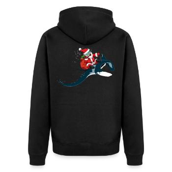 Christmas Manta Ray Xmas Diving Gift Idea - Unisex Premium Organic Zip Hoodie - black - Back - Nico (187cm)