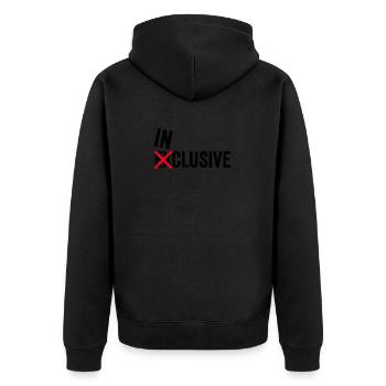Inclusion Exclusive Integration special education - Unisex Premium Organic Zip Hoodie - black - Back - Nico (187cm)