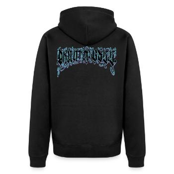 Drum and Bass - Unisex Premium Bio Zip Hoodie - Schwarz - Hinten - Nico (187cm)