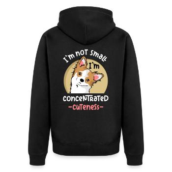 Chihuahua Liebe Besitzer Frauchen Liebhaber Süß - Unisex Premium Bio Zip Hoodie - Schwarz - Hinten - Nico (187cm)