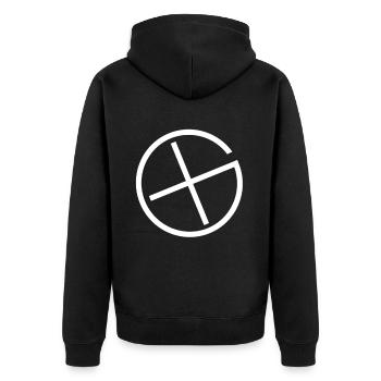 geocaching symbol - Unisex Premium Organic Zip Hoodie - black - Back - Nico (187cm)