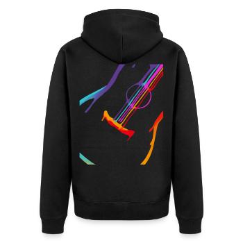 Dégradé de couleur Guitare acoustique - Veste à capuche bio Premium Unisexe - noir - Dos - Nico (187cm)