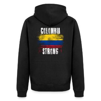 Drapeau de Colombie Fort Graffiti en détresse - Veste à capuche bio Premium Unisexe - noir - Dos - Nico (187cm)