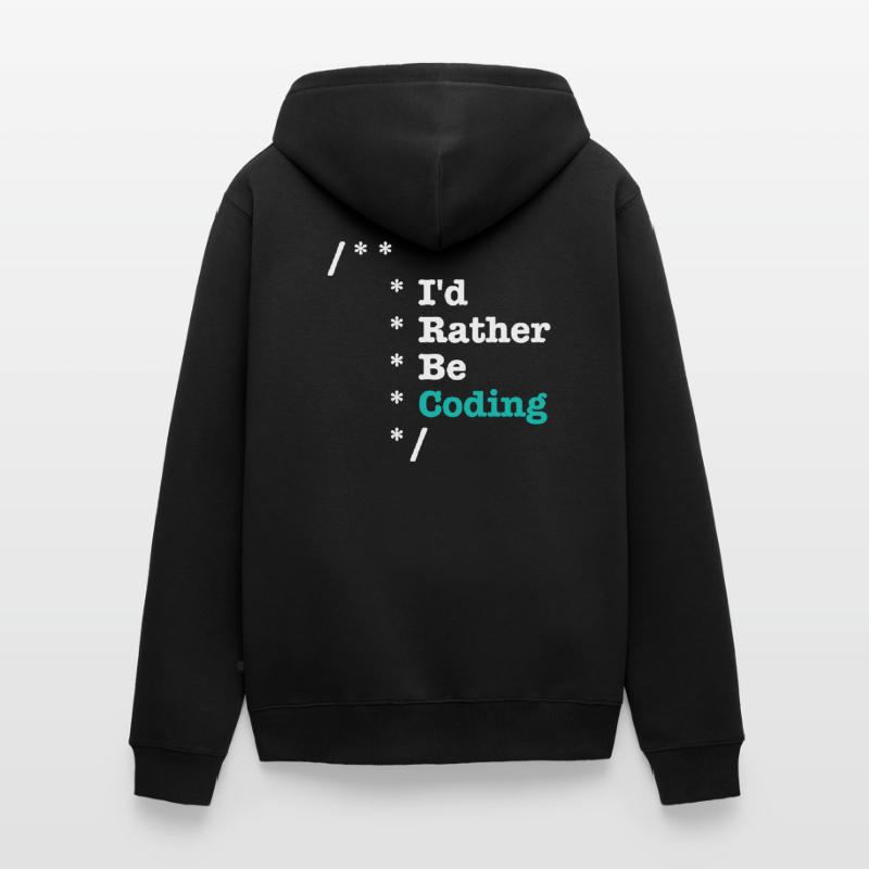 Id Rather Be Coding Comments - Informatiker Unisex Premium Bio Zip Hoodie