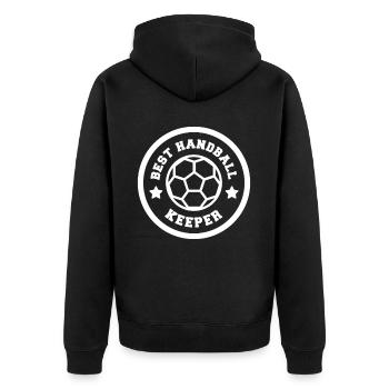Gardien Gardien Gardien Club de Handball Lustig - Veste à capuche bio Premium Unisexe - noir - Dos - Nico (187cm)