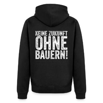 Landwirt Demo Landwirtschaft Bauer Geschenk - Unisex Premium Bio Zip Hoodie - Schwarz - Hinten - Nico (187cm)