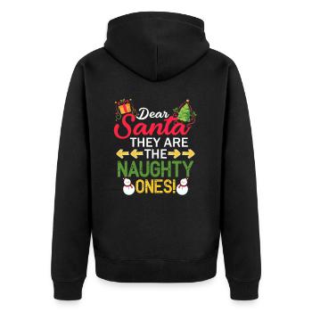 Cher Père Noël, ils sont les vilains cadeaux - Veste à capuche bio Premium Unisexe - noir - Dos - Nico (187cm)