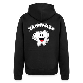 Zahnarzt - Unisex Premium Bio Zip Hoodie - Schwarz - Hinten - Nico (187cm)