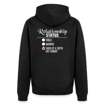 Statut de relation prise par un agriculteur super chaud - Veste à capuche bio Premium Unisexe - noir - Dos - Nico (187cm)