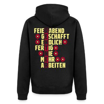 Rentner 2020 Nie mehr arbeiten Geschenk Ruhestand - Unisex Premium Bio Zip Hoodie - Schwarz - Hinten - Nico (187cm)