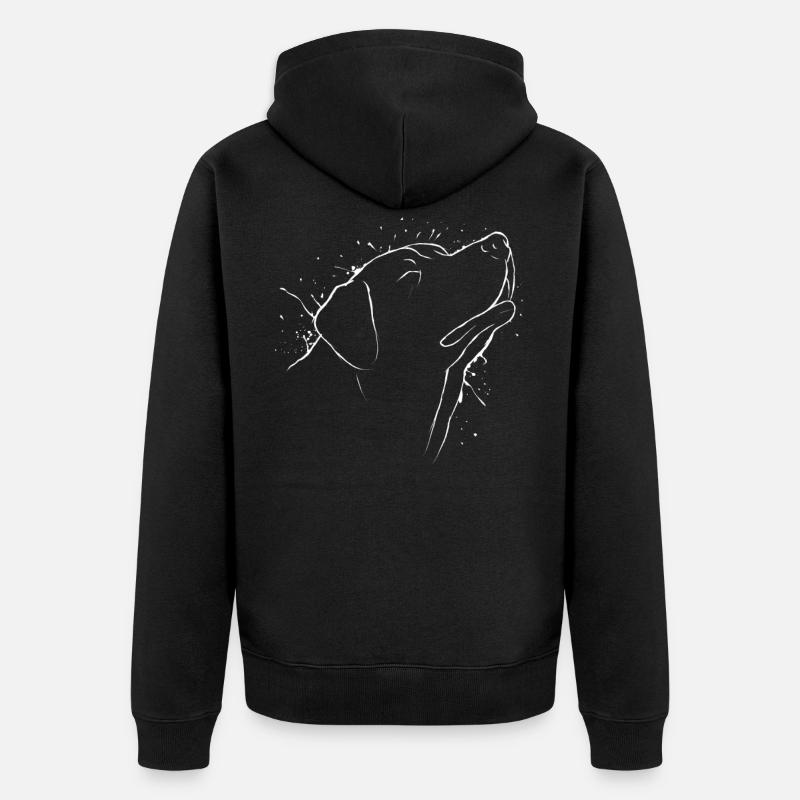 Labrador Hund Geschenk - Unisex Premium Bio Zip Hoodie - Schwarz