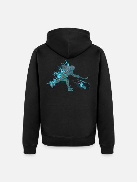 Hockey - Unisex Premium Bio Zip Hoodie - Schwarz
