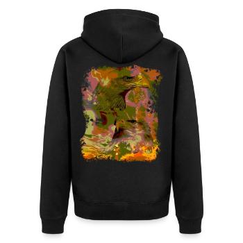 Adler,Tier,Tiere,Natur,Tier freund,Wald,Umwelt, - Unisex Premium Bio Zip Hoodie - Schwarz - Hinten - Nico (187cm)