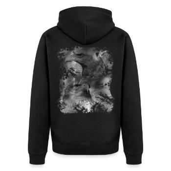 Eagle,Eagle's Head,Animals,Animal,Nature,Environment, - Unisex Premium Organic Zip Hoodie - black - Back - Nico (187cm)