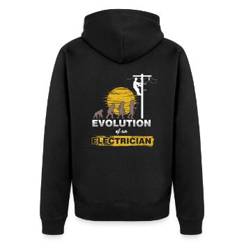 Electrical Electricity Tradesman Wiring Lineman - Unisex Premium Organic Zip Hoodie - black - Back - Nico (187cm)