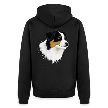 AUSTRALIAN SHEPHERD - Veste à capuche bio Premium Unisexe - noir - Dos - Nico (187cm)