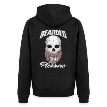 Homme barbu cadeau barbe moustaches barbu pour elle - Veste à capuche bio Premium Unisexe - noir - Dos - Nico (187cm)