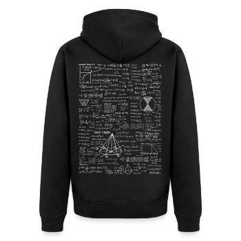 Mathelehrer - Unisex Premium Bio Zip Hoodie - Schwarz - Hinten - Nico (187cm)