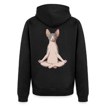 Sphynx chat - Veste à capuche bio Premium Unisexe - noir - Dos - Nico (187cm)