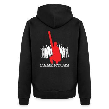 Caber Toss Scottish Highland Games Cooles Spielegeschenk - Unisex Premium Bio Zip Hoodie - Schwarz - Hinten - Nico (187cm)