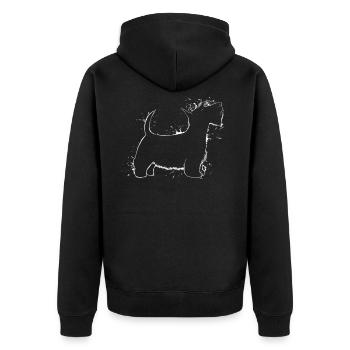 Scottish Terrier Dog - Unisex Premium Organic Zip Hoodie - black - Back - Nico (187cm)