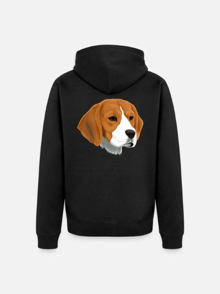 Beagle Hund - Unisex Premium Bio Zip Hoodie - Schwarz