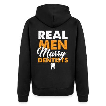 Dentistry Dentist Dental Student Humor Gift Real - Unisex Premium Organic Zip Hoodie - black - Back - Nico (187cm)