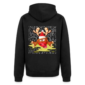 Rennes Alcool Vomi Ugly Christmas Xmas Sweater - Veste à capuche bio Premium Unisexe - noir - Dos - Nico (187cm)