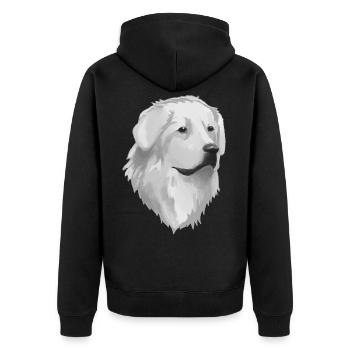 Great Pyrenees Dog - Unisex Premium Organic Zip Hoodie - black - Back - Nico (187cm)