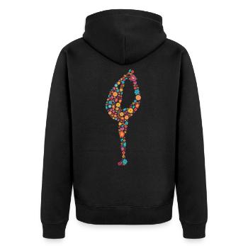 Eiskunstlauf Geschenk für Eiskunstläuferin - Unisex Premium Bio Zip Hoodie - Schwarz - Hinten - Nico (187cm)