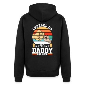 Passé au niveau de Daddy 2020 Dad Dad Gift Gamer - Veste à capuche bio Premium Unisexe - noir - Dos - Nico (187cm)