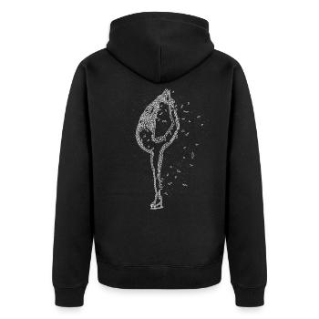 Eiskunstlauf Geschenk für Eiskunstläuferin - Unisex Premium Bio Zip Hoodie - Schwarz - Hinten - Nico (187cm)