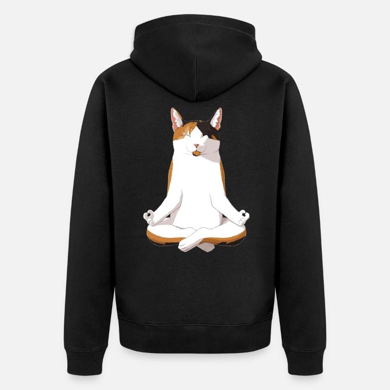 Yoga Schildpatt chat cadeau - Veste à capuche bio Premium Unisexe - noir