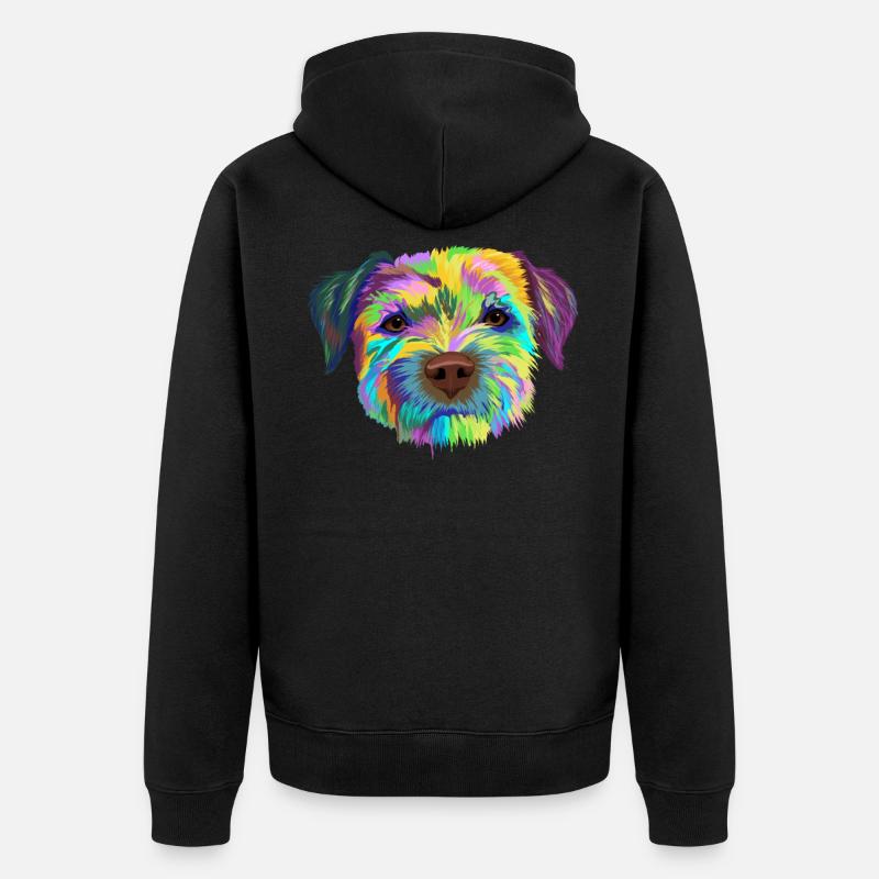 Border Terrier chien cadeau - Veste à capuche bio Premium Unisexe - noir